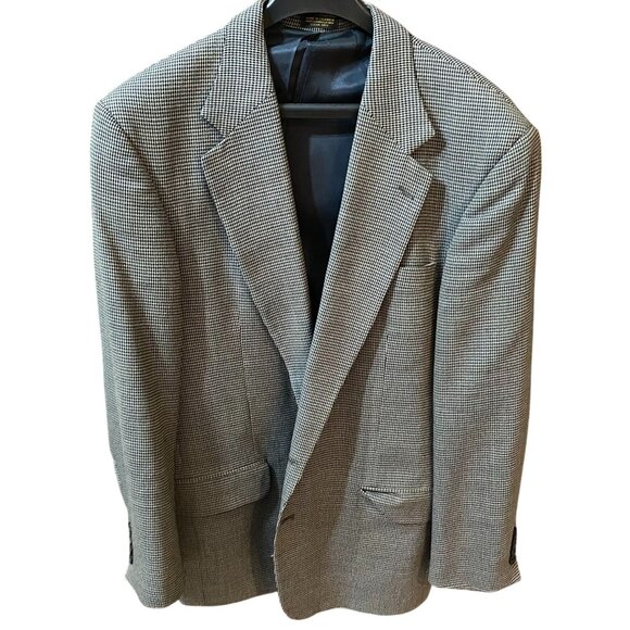 Oscar De La Renta Mens Sports Blazer Coat Jacket 44 Long Tailored 100% Wool - Picture 1 of 10